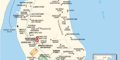 नक्शे के placencia गांव बेलीज