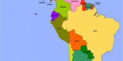 नक्शा बेलीज के दक्षिण अमेरिका